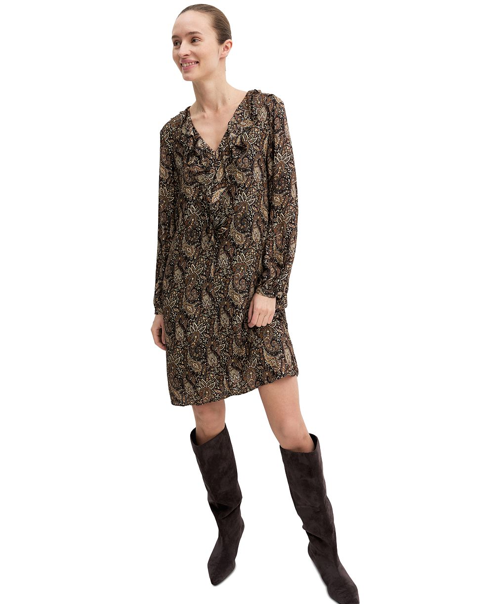 Женское платье Emme Marella Emmfebe Long-Sleeve Ruffle Paisley-Print