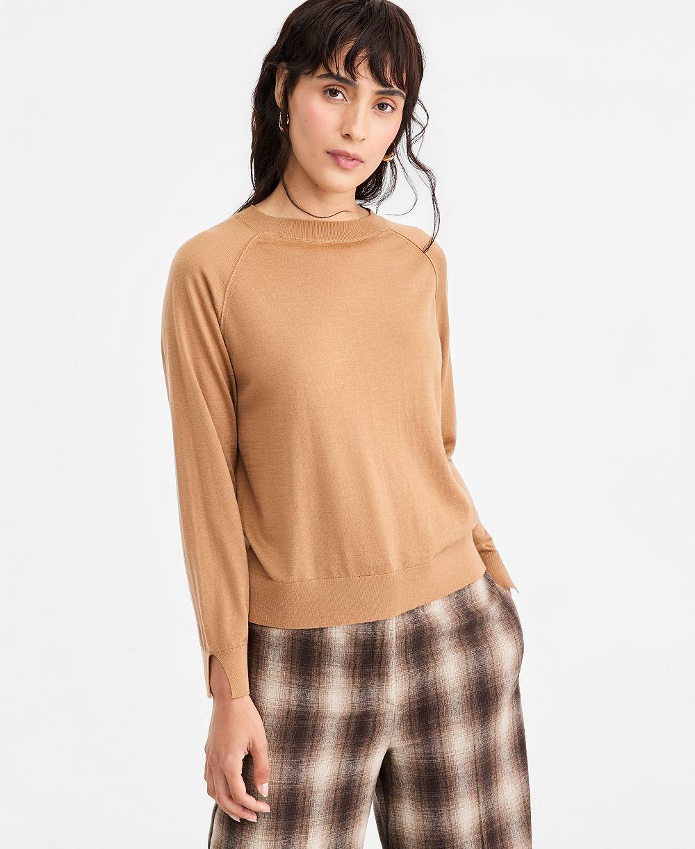 Emme Marella Women's Crewneck Raglan-Sleeve Wool Sweater