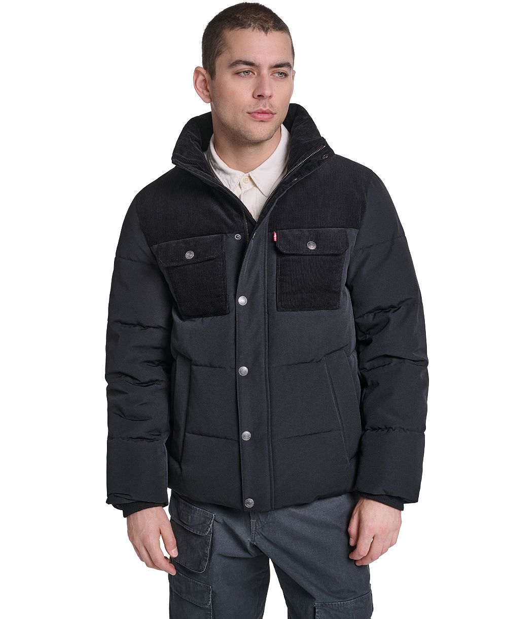 Levi's Men's Mixed-Media Puffer Jacket