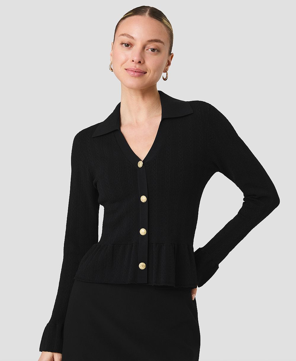 Женский трикотажный топ French Connection Crinkle Knit Pointelle с длинным рукавом