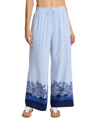 Tommy Bahama Women's Paisley Daze Pull-On Wide-Leg Pants, 28" Inseam