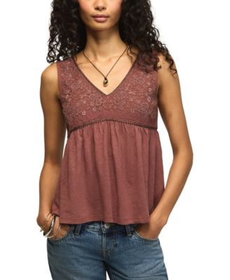 Lucky Brand Women's Embroidered Stud V-Neck Tank Top