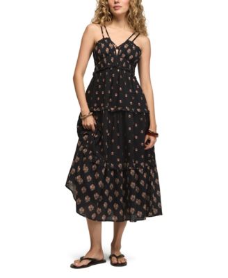 Женское платье макси Lucky Brand Strappy Print V-Neck Mix