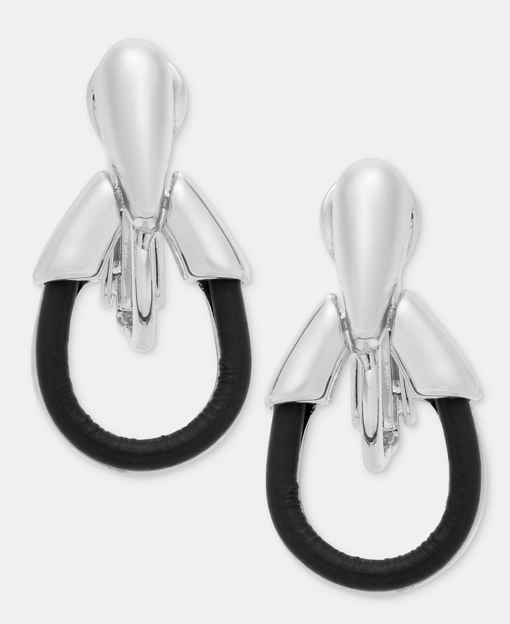 Серьги-клипсы Anne Klein Leather Tear-Shape