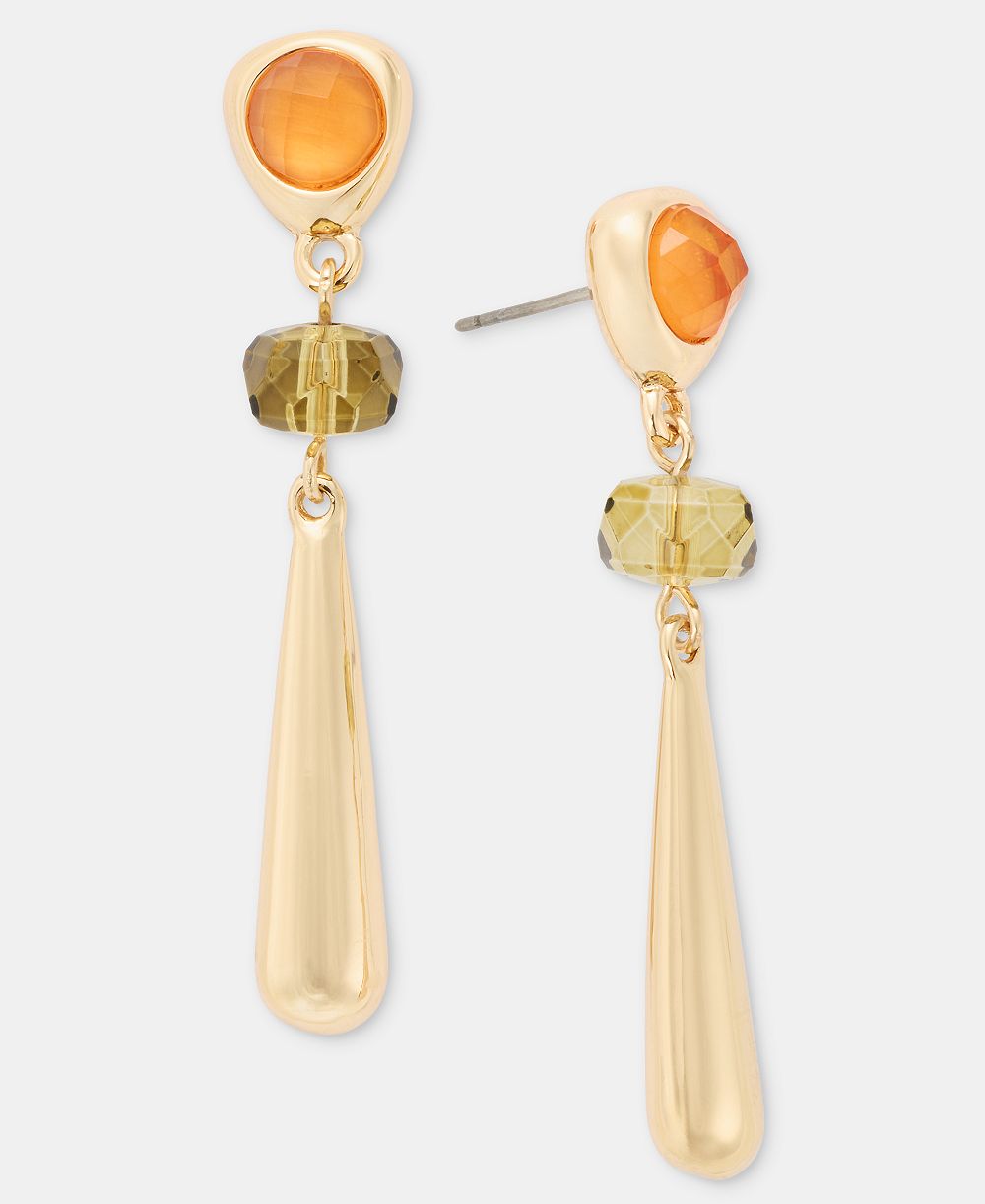 Anne Klein линейные серьги-подвески Stone Pebble