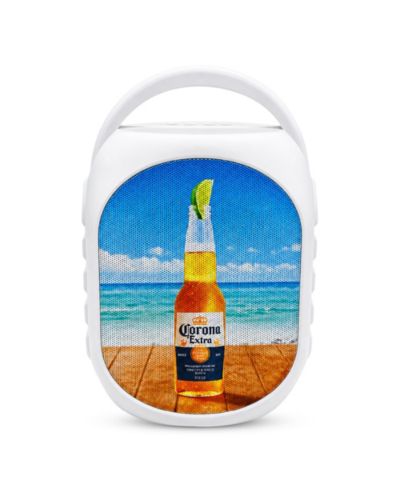 Портативная акустическая колонка Corona Mini с цветными LED-индикаторами, FM-радио и встроенной ручкой