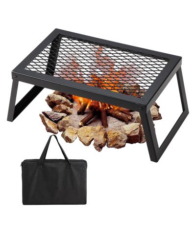 COZITO Folding Campfire Grill ,  Steel Mesh Grate with Legs and Carry Bag