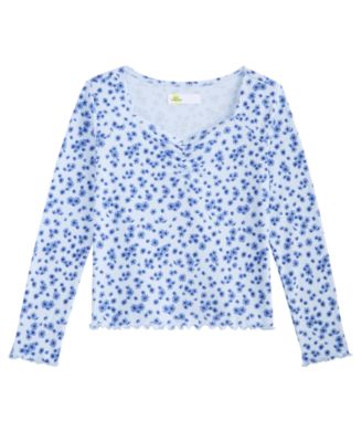 Epic Threads Girls' 4-16 Long-Sleeve Floral-Print Sweetheart-Neckline T-Shirt, Macy's Exclusive