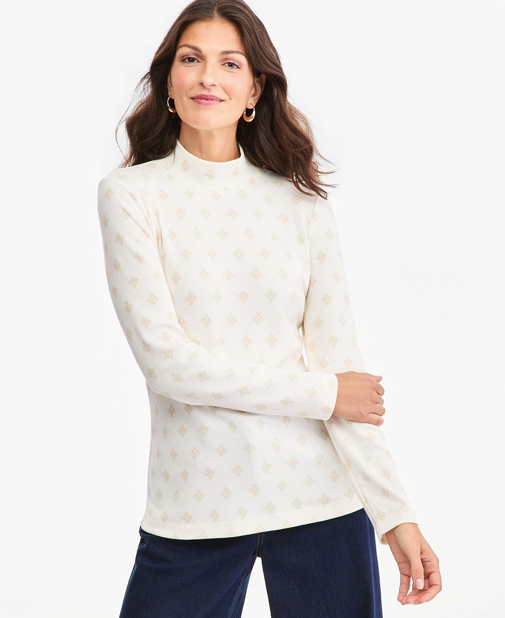 Style & Co Petite Футболка с высоким воротником и длинным рукавом, эксклюзив Macy's