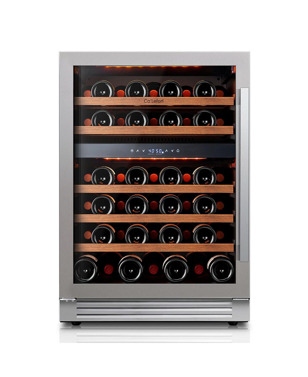 Ca'Lefort 24 Inch 52 Bottle Wine Cooler Refrigerator, 40-65degree(s)F Dual Zone Wine Refrigerator,3 LED Built-in for Home/Bar (5.65 Cubic Feet)