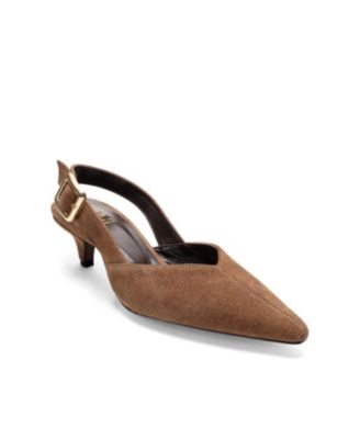 Женские туфли-лодочки Forever & Always Shoes Dioris Leather Slingback Kitten Heel Pump