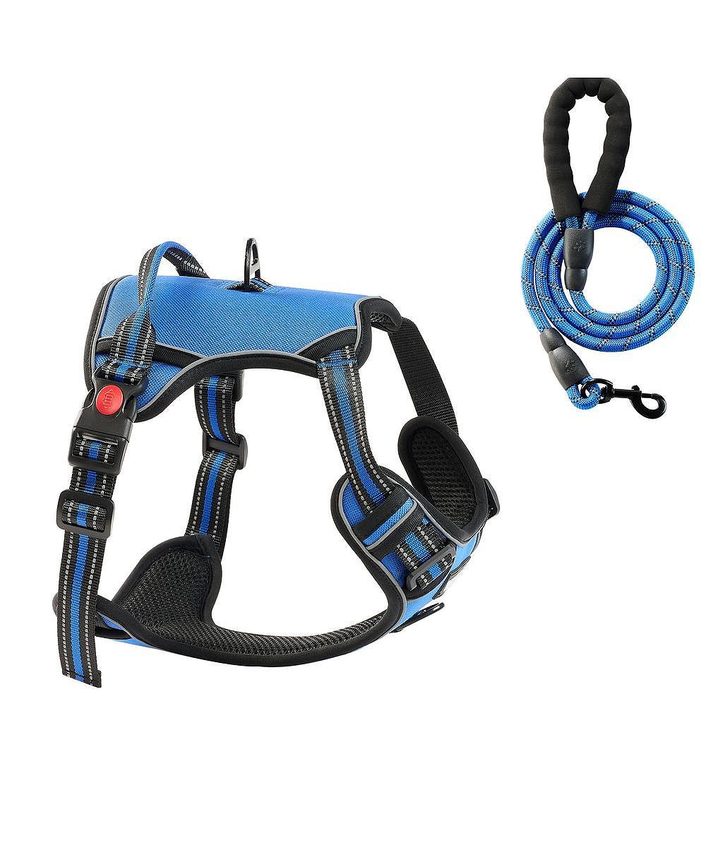 RUIE No Pull Adjustable Dog Vest Harness for Large Dogs with 5 feet Leash and Handle