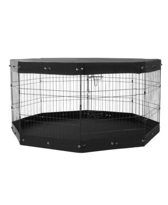 RUIE Tall 8 Panel Metal Dog Playpen 30 in Pet Exercise Pen with Mat