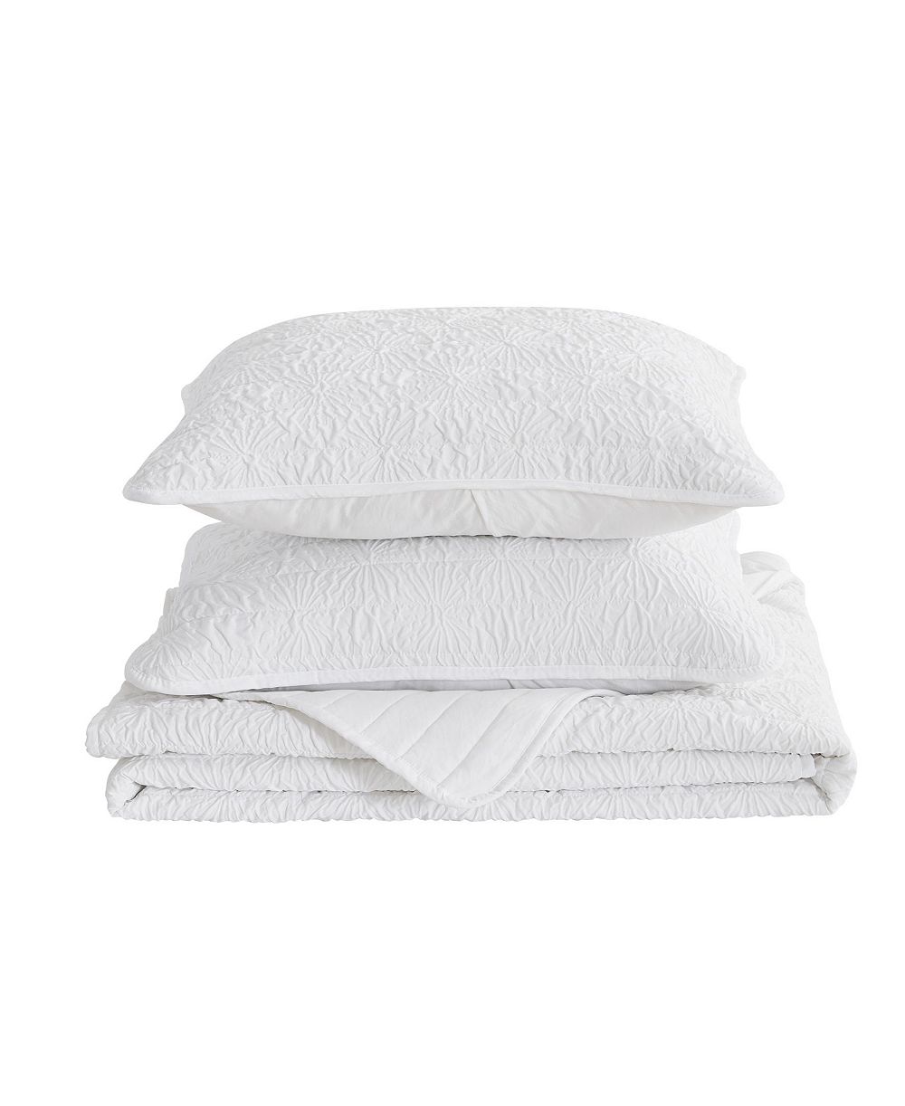 Linery & Co комплект постельного белья с наволочками Floral Textured Quilt Set