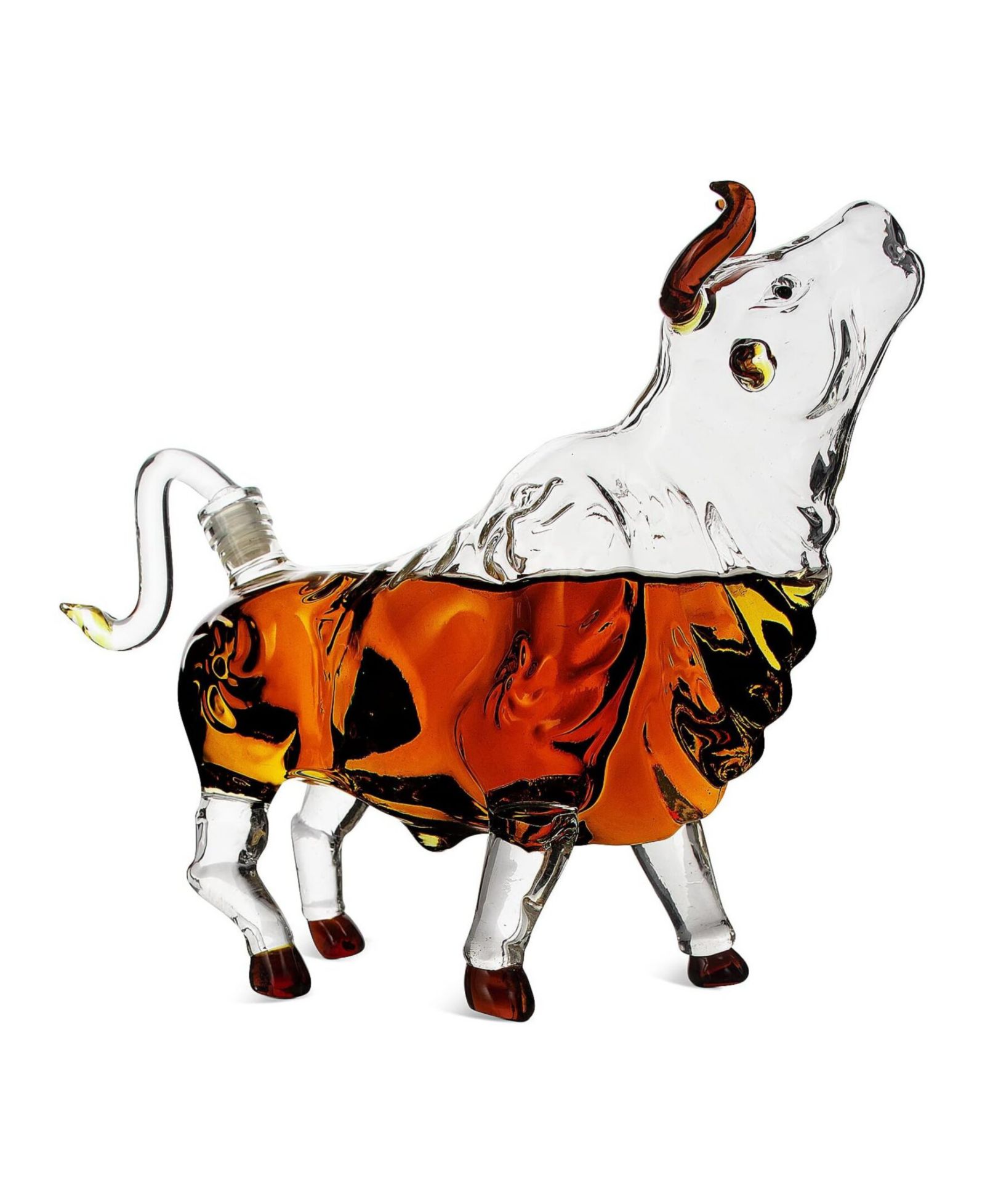 The Wine Savant Charging Bull Head Up 34 oz. Whiskey Decanter