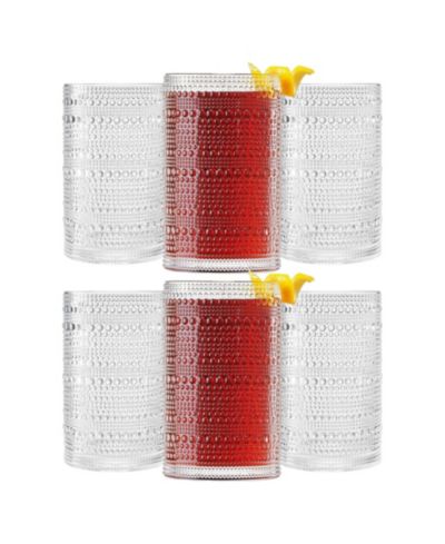 The Wine Savant Hobnail Highball Drinking Glasses, Set of 6