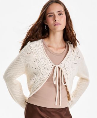 And Now This Petite Long-Sleeve Tie-Front Cardigan, Macy's Exclusive