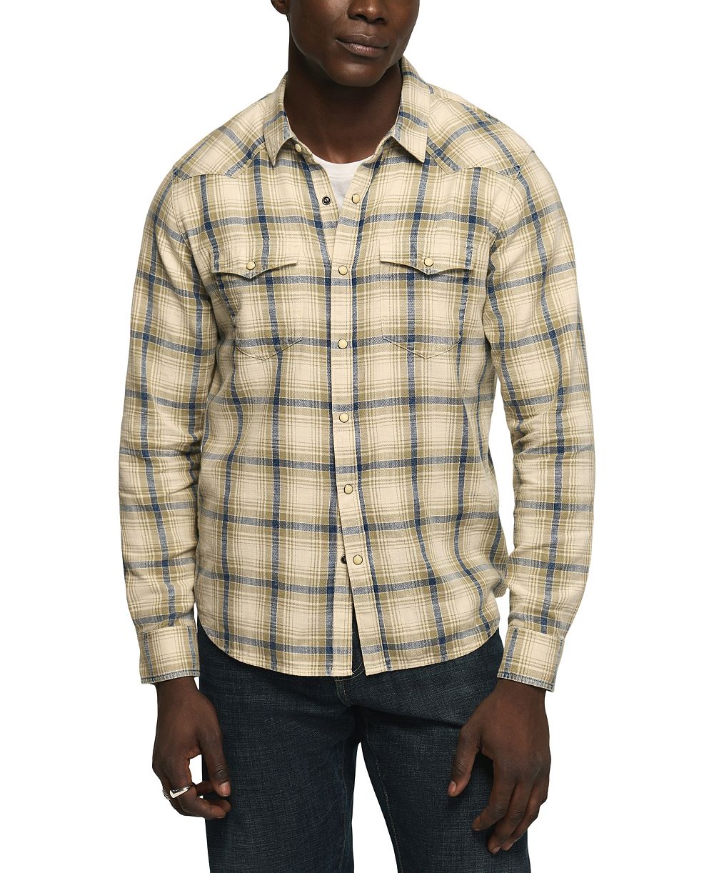 Мужская западная рубашка Lucky Brand Indigo в клетку с длинным рукавом