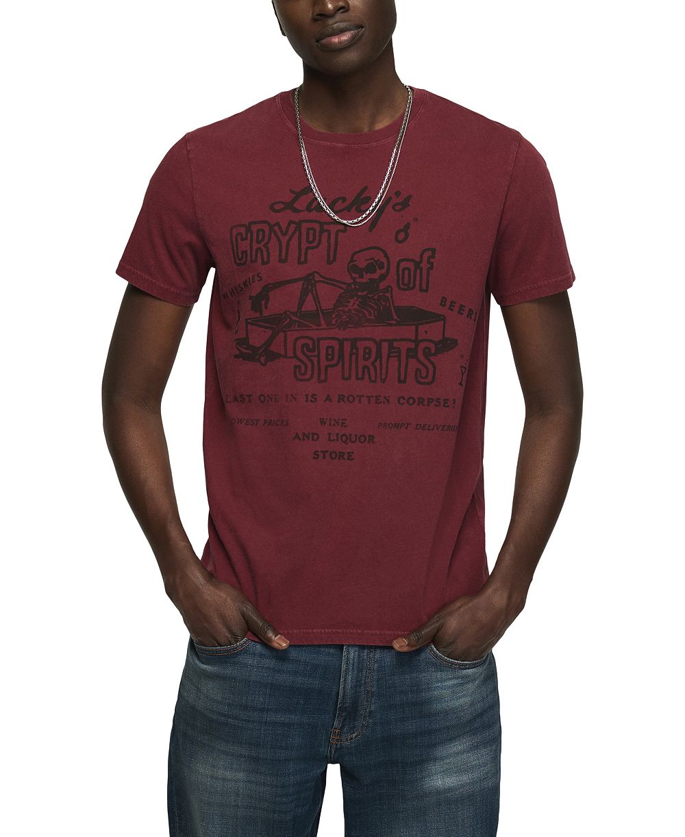 Lucky Brand Мужская футболка с графикой Coffin Skeleton