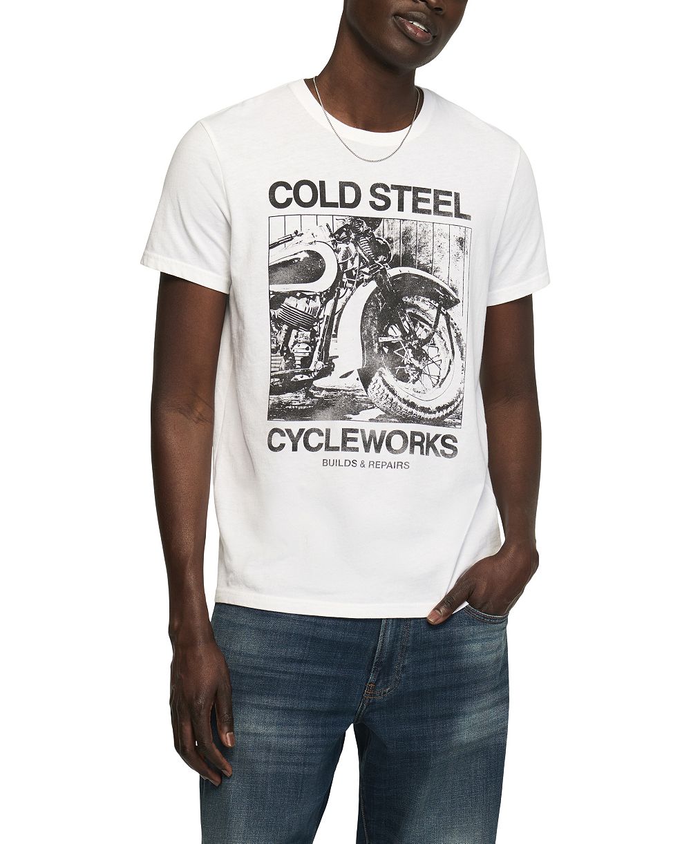 Lucky Brand Men's American Customs Motorcycles Graphic T-Shirt