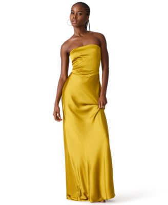 Steve Madden Women's Strapless Open-Back Satin Dress