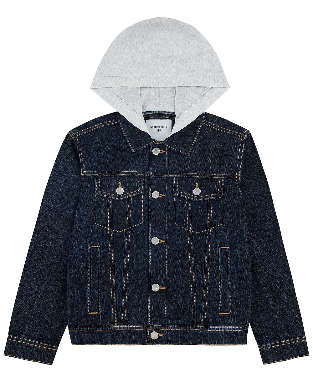 Детская джинсовая куртка abercrombie kids Boys' 5-18 Long-Sleeve Hooded Denim Jacket