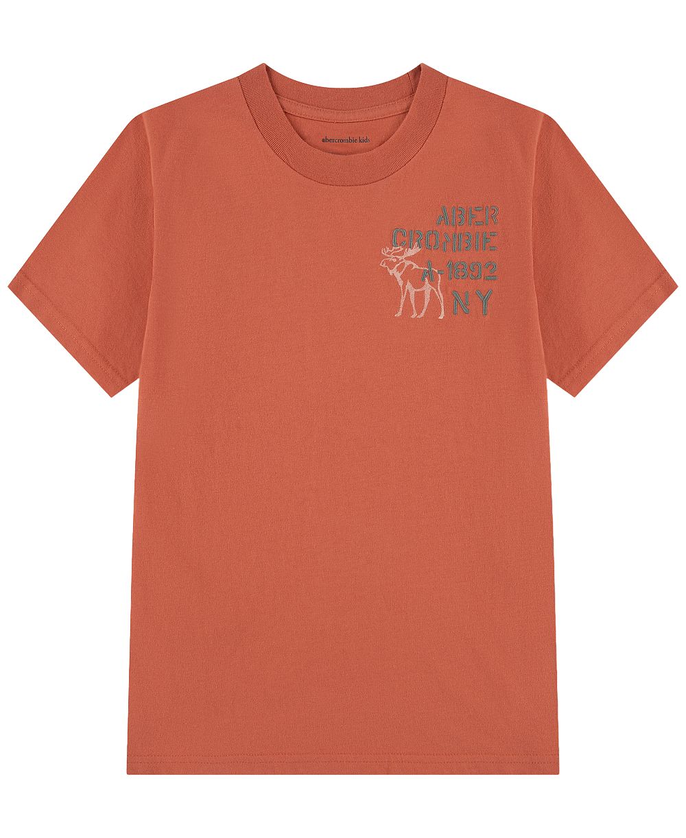 Детская футболка abercrombie kids с принтом Moose, короткий рукав