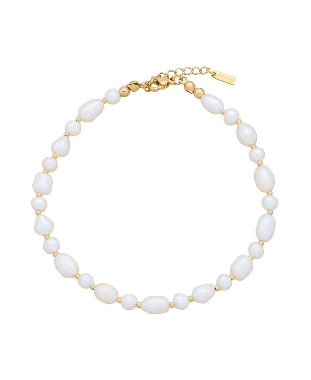 St. Moran Gold Natural Freshwater Pearl Chunky Leah Anklet