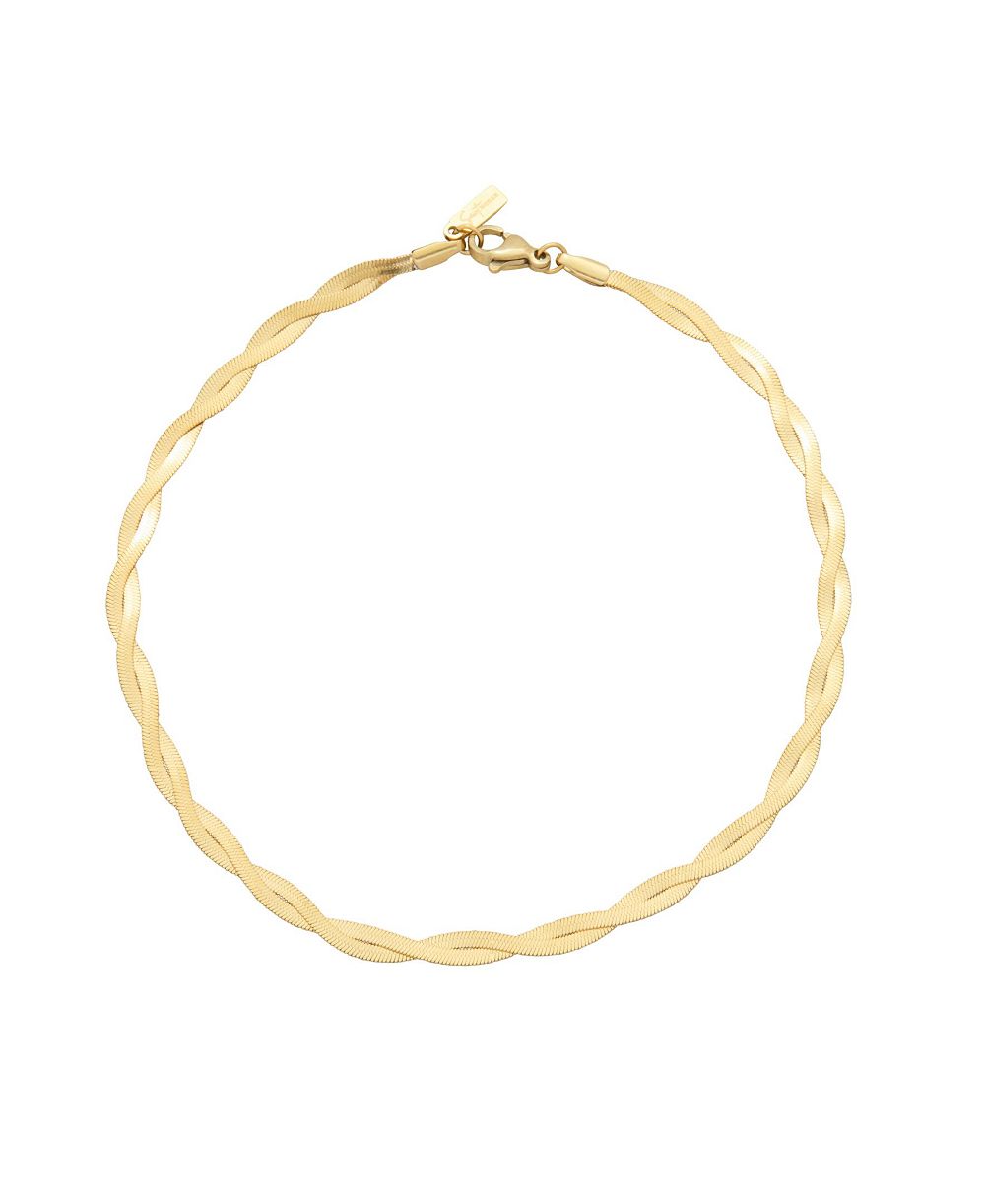 St. Moran браслет Amina Tarnish-Resistant 18k Braided Herringbone Chain