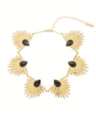 St. Moran Gold Onyx Peacock Astrid Chain Necklace