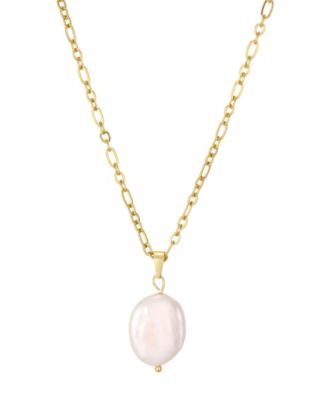 Колье St. Moran Gold Natural Freshwater Pearl Single Figaro Chain Melia