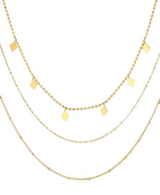 St. Moran Tarnish-Resistant Gold Set of 3 Dainty Layering Chains Livi Necklace Set