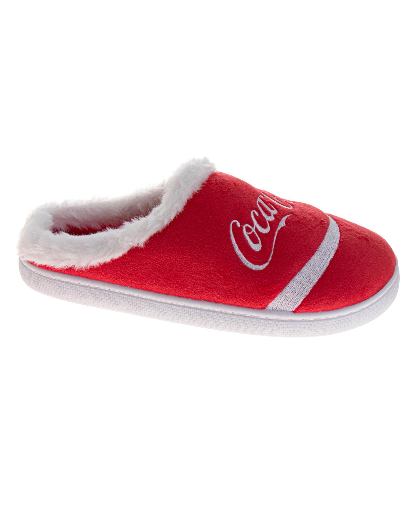 Coca-Cola Men's Classic Script Casual Slippers Cozy Soft Lined Warm Indoor Comfort Shoes