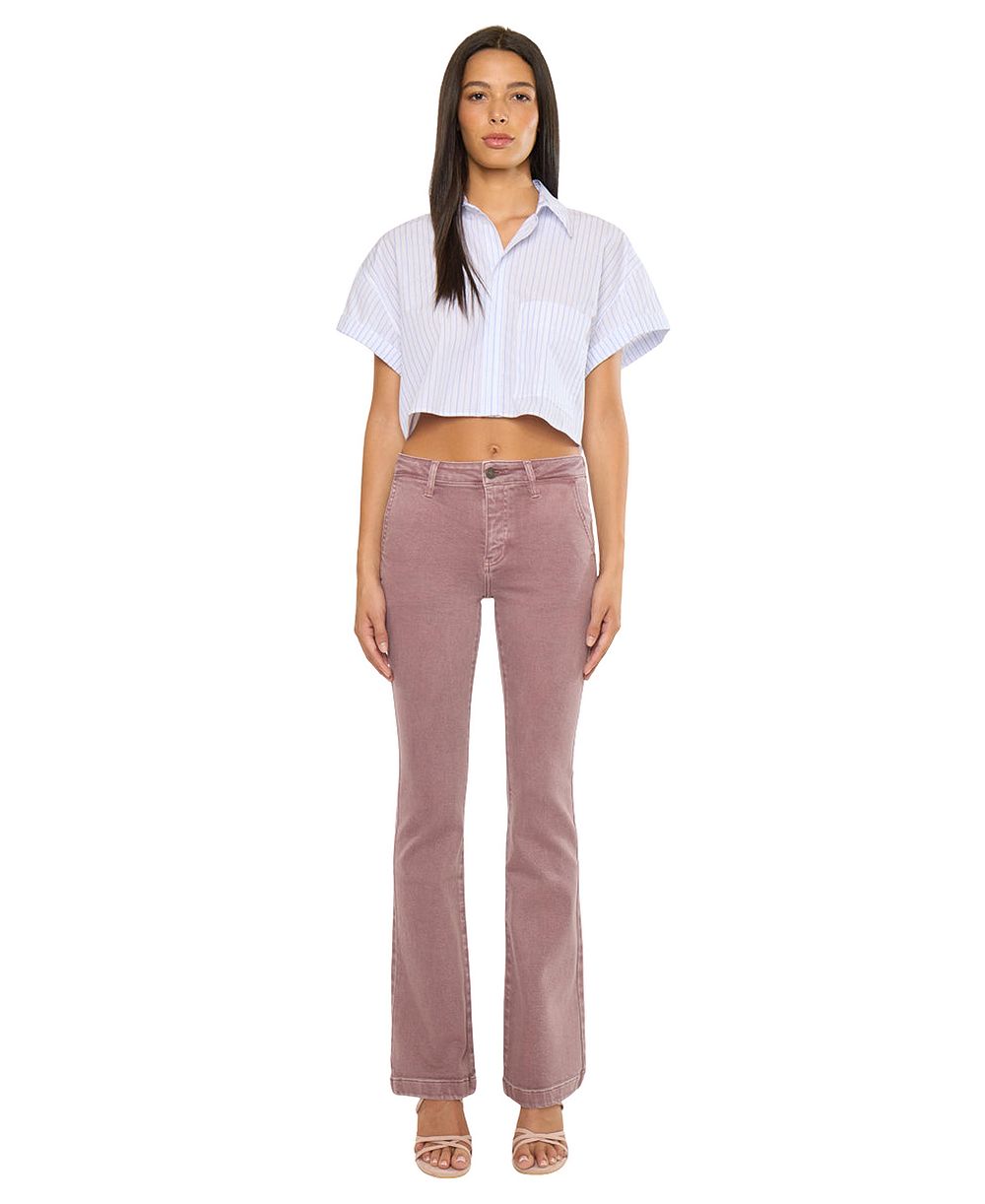 KanCan Women's Max Mid Rise Trouser Bootcut Jeans