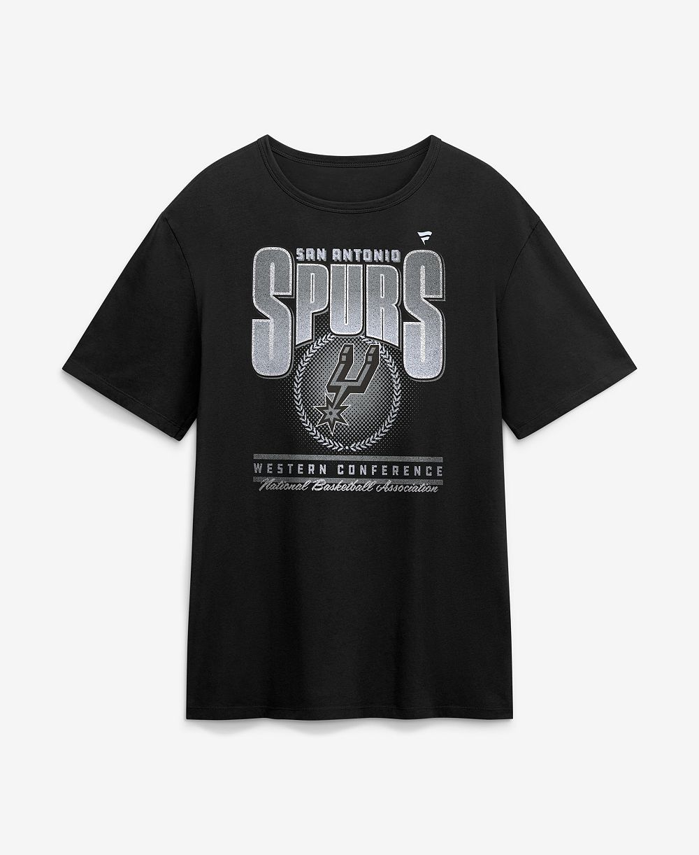 Fanatics Мужская черная футболка San Antonio Spurs Oversized Graphics Swish