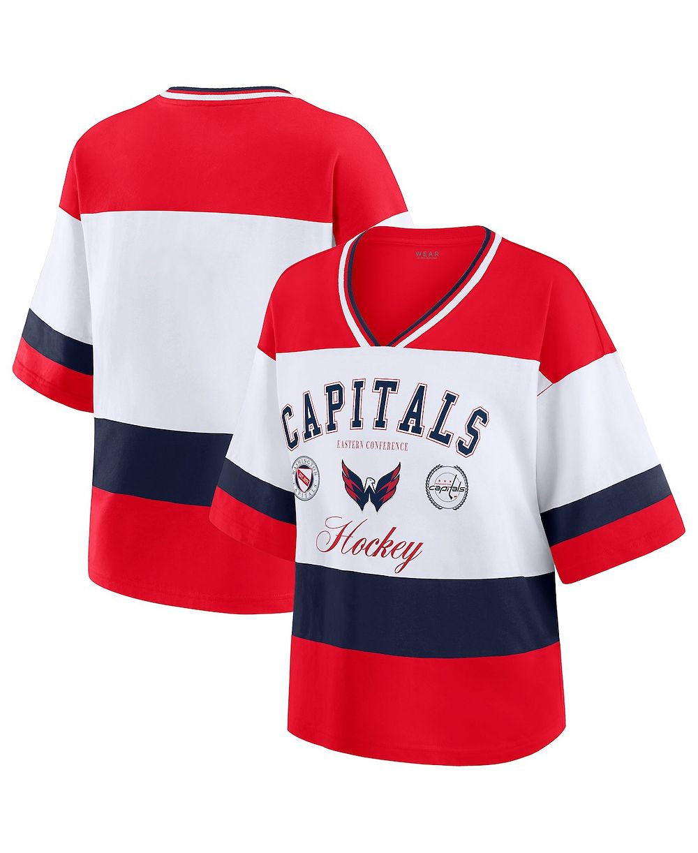 Женская футболка WEAR by Erin Andrews в стиле джерси Washington Capitals, красная/белая