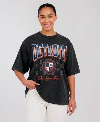 WEAR by Erin Andrews Women's Black Detroit Tigers Oversized Boyfriend T-Shirt