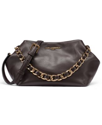 KARL LAGERFELD PARIS Giovanna Medium Leather Clutch Handbag