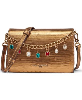 KARL LAGERFELD PARIS Lourdes Met Chain Mini Crossbody Handbag