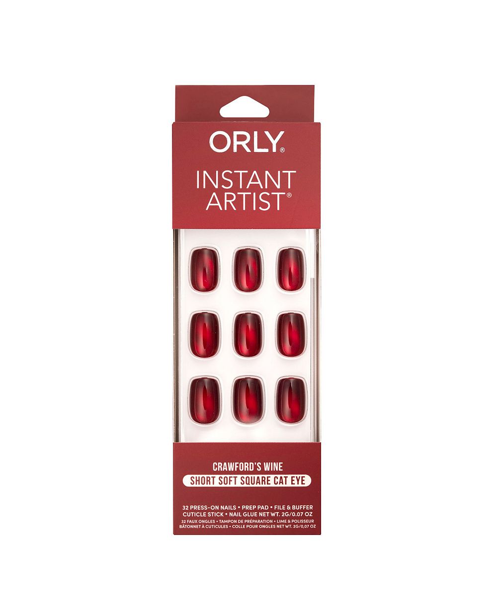 Набор накладных ногтей ORLY Crawfords Wine Cat Eye Short Soft Square