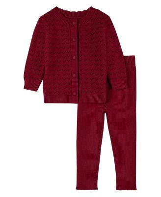 Детский набор MeMoi Baby Girls 2 Piece Chevron Knit Cardigan Set из 100% хлопка