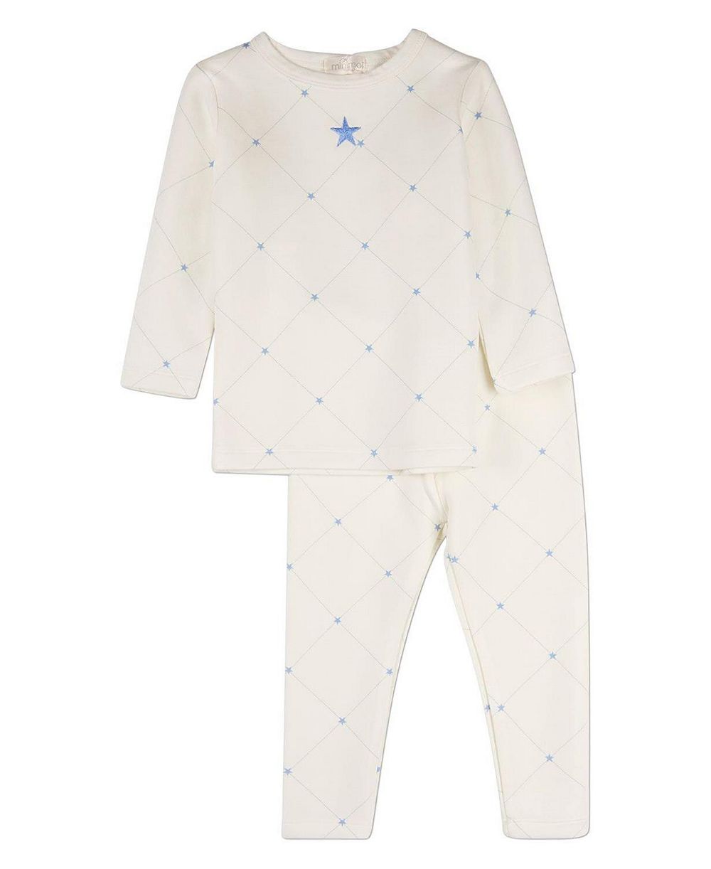 MeMoi Детский набор пижамы из хлопка и вискозы Stars and Stitching для мальчиков, 2 части
