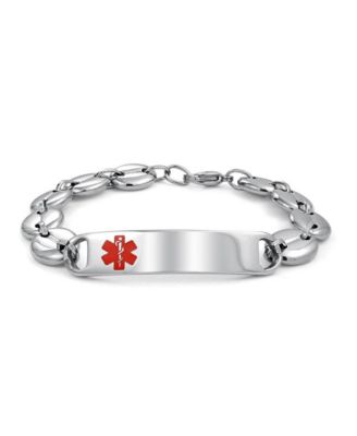 Bling Jewelry Medical Identification Blank Medical ID Puff Mariner Link Bracelet Stainless Steel 7 Inch