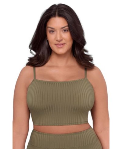 S3 Apparel Женский утягивающий мидкини с ребристой тканью и квадратным вырезом