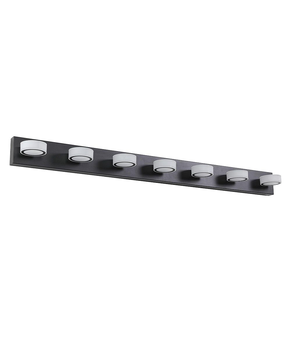 BUSDAYS 52 Inch Modern 7 Light LED Vanity Light Fixture with Acrylic Shades Dimmable Bathroom Wall Sconce for Mirror Shower Decor