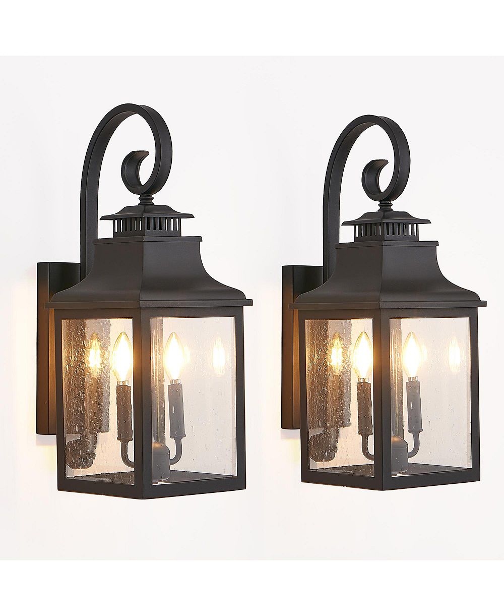 Уличный фонарь BUSDAYS 2 Pack 23 Inch Clear Seeded Glass Metal Sconce