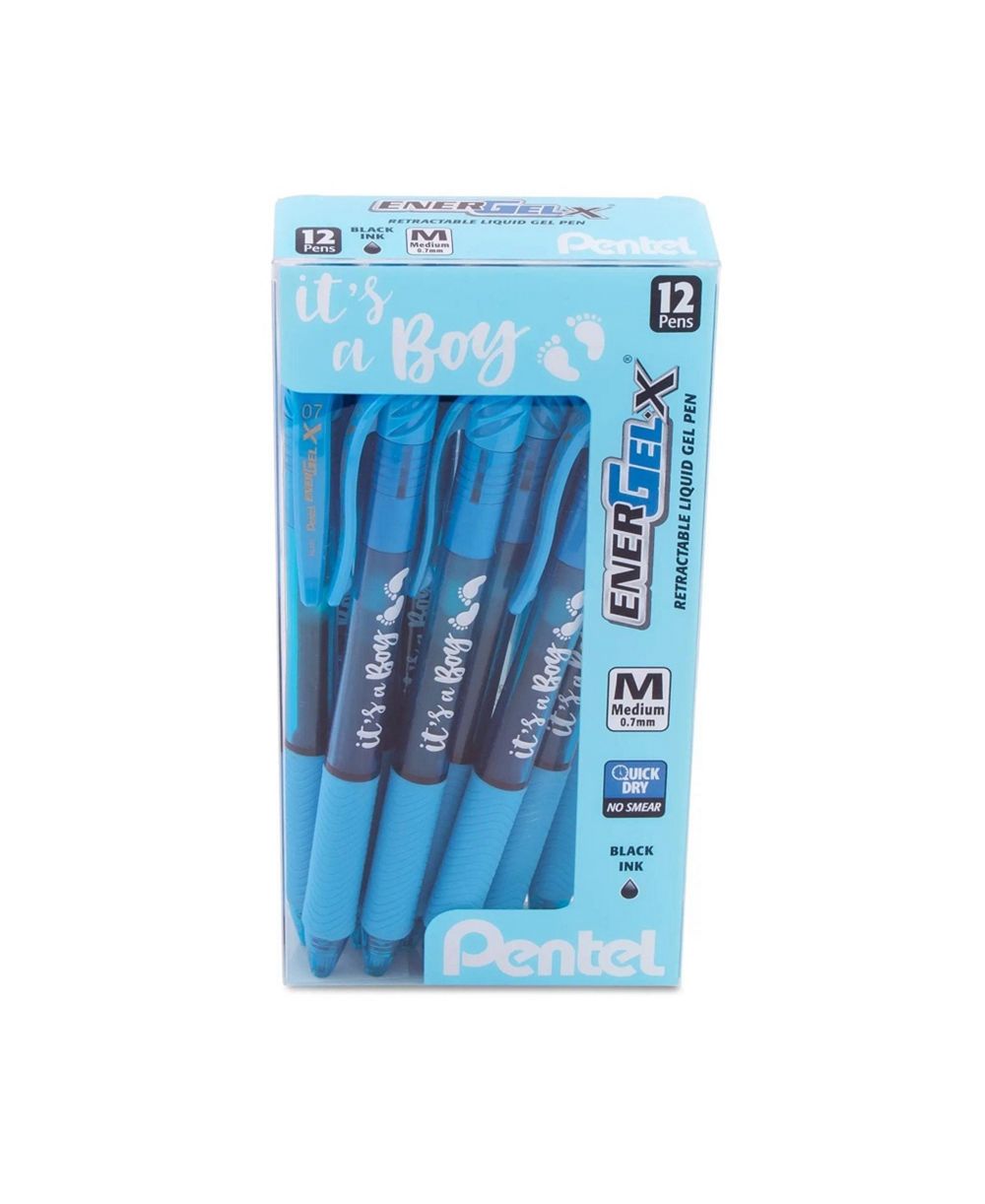 Pentel It's a Boy - Ручка EnerGel-X с гелевыми чернилами, 0.7мм, коробка из 12 штук