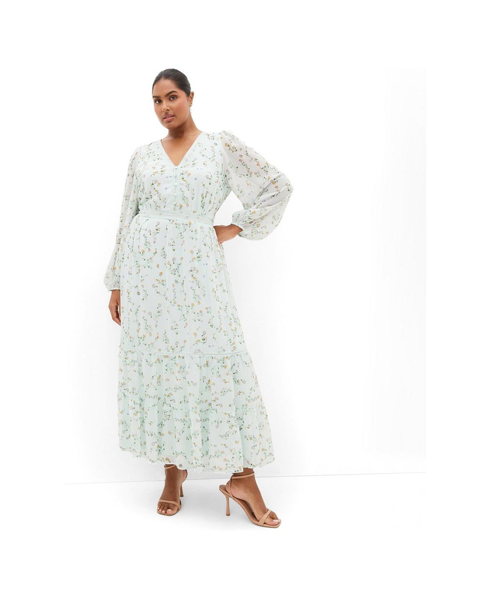 Платье макси CITY CHIC Plus Size Kiki Ditsy Print