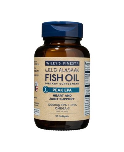 Wiley's Finest Wild Alaskan Fish Oil Peak EPA - Triple Strength 1000mg Omega-3 for Joint Health - 30 Softgels (30 Servings)