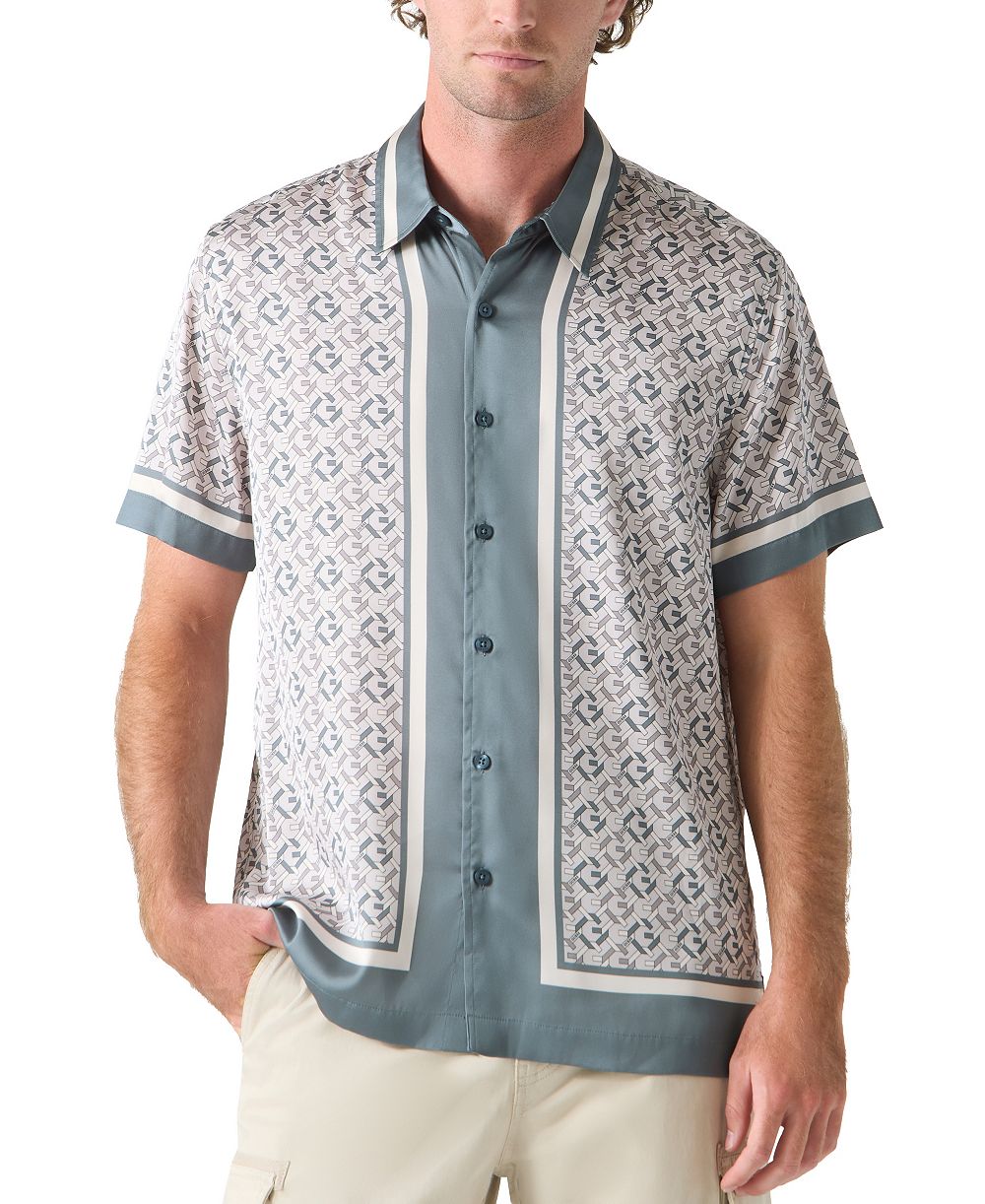 GUESS Men's Woven Logo Shirt